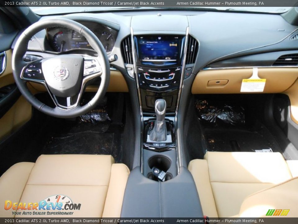2013 Cadillac ATS 2.0L Turbo AWD Black Diamond Tricoat / Caramel/Jet Black Accents Photo #10