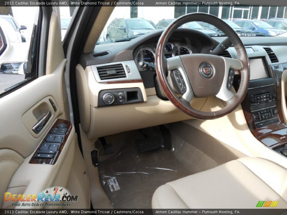 2013 Cadillac Escalade Luxury AWD White Diamond Tricoat / Cashmere/Cocoa Photo #7