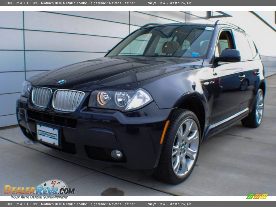 2008 BMW X3 3.0si Monaco Blue Metallic / Sand Beige/Black Nevada Leather Photo #1