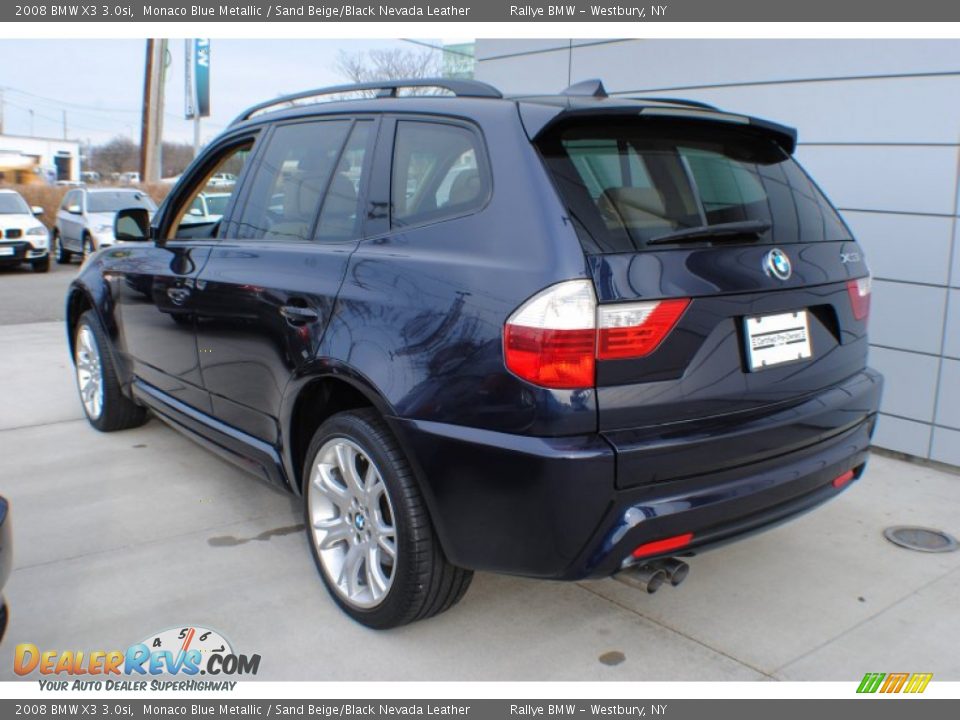 2008 BMW X3 3.0si Monaco Blue Metallic / Sand Beige/Black Nevada Leather Photo #4