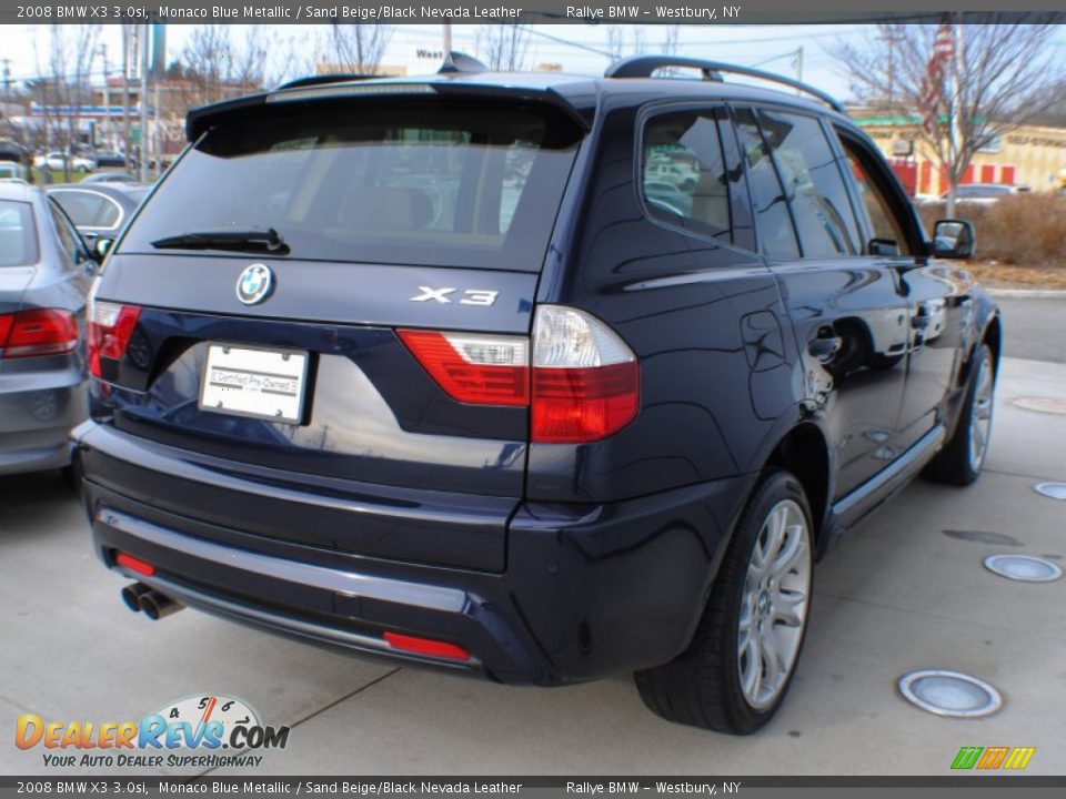 2008 BMW X3 3.0si Monaco Blue Metallic / Sand Beige/Black Nevada Leather Photo #6