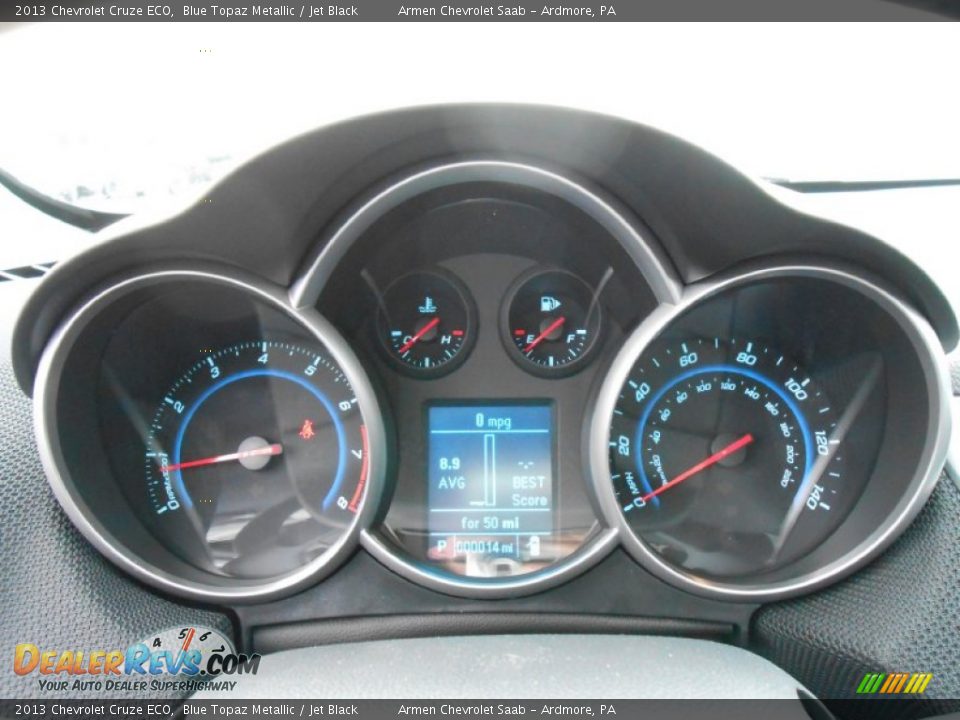 2013 Chevrolet Cruze ECO Blue Topaz Metallic / Jet Black Photo #14