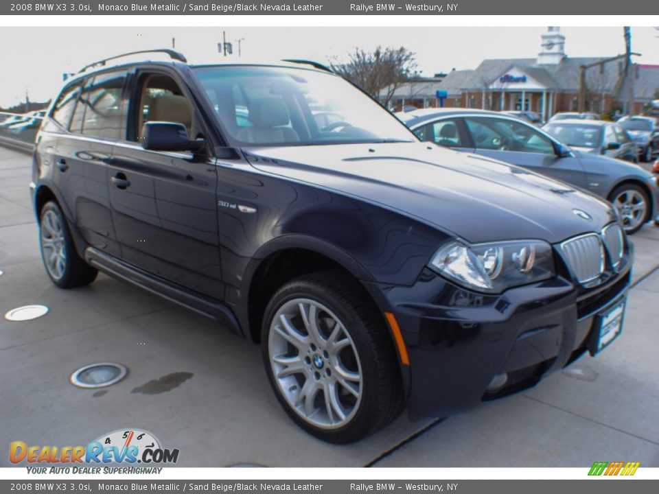 2008 BMW X3 3.0si Monaco Blue Metallic / Sand Beige/Black Nevada Leather Photo #7
