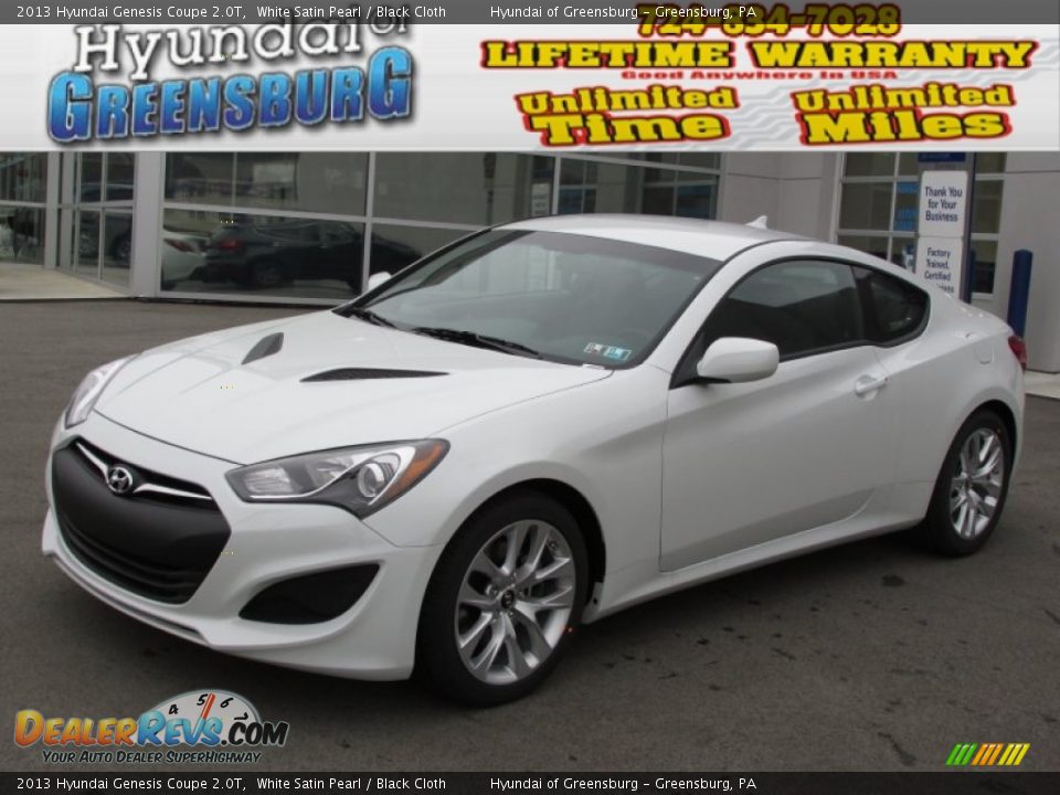2013 Hyundai Genesis Coupe 2.0T White Satin Pearl / Black Cloth Photo #1
