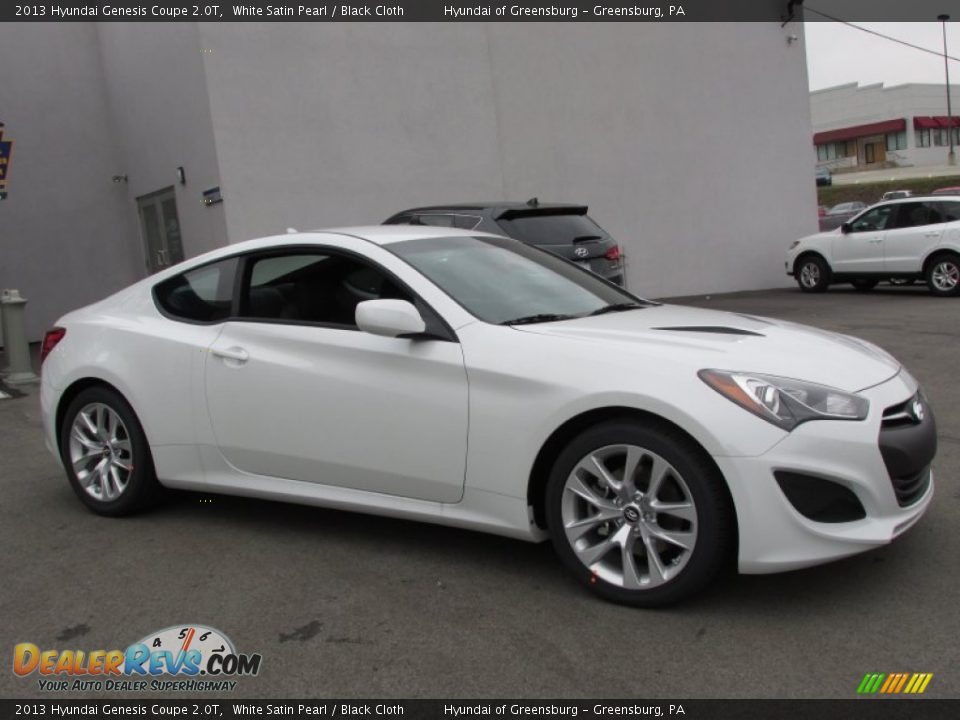 2013 Hyundai Genesis Coupe 2.0T White Satin Pearl / Black Cloth Photo #3