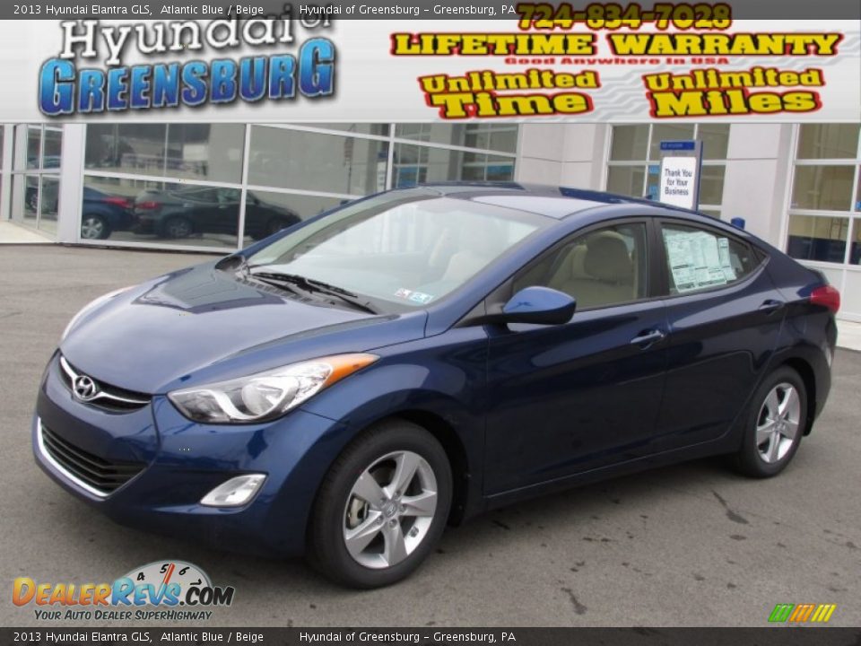 2013 Hyundai Elantra GLS Atlantic Blue / Beige Photo #1