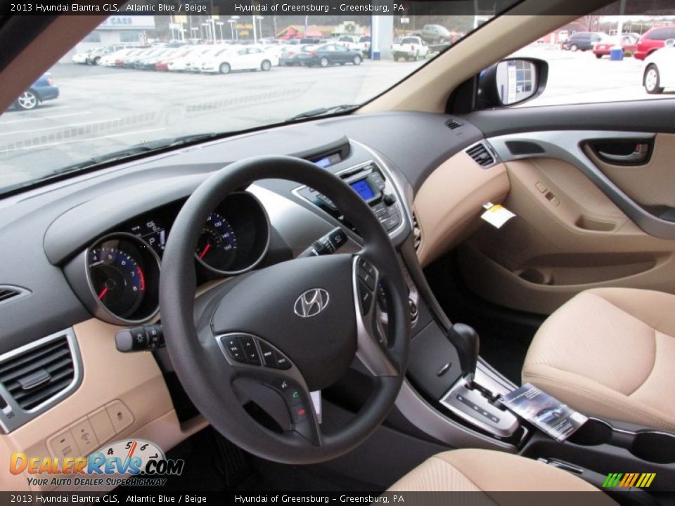 2013 Hyundai Elantra GLS Atlantic Blue / Beige Photo #6
