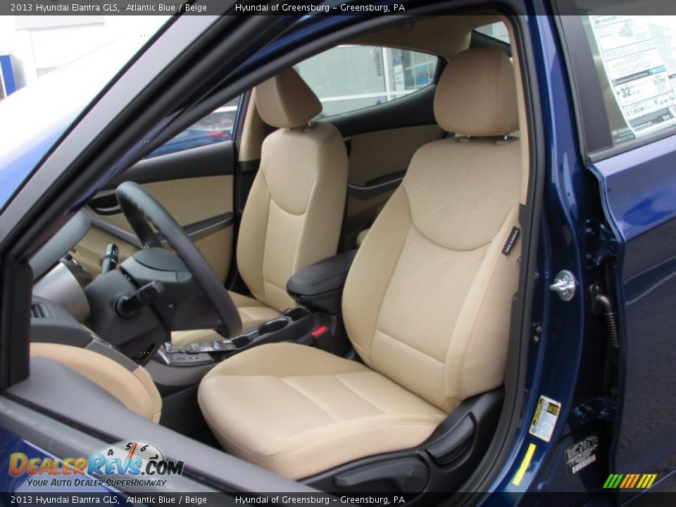 2013 Hyundai Elantra GLS Atlantic Blue / Beige Photo #7
