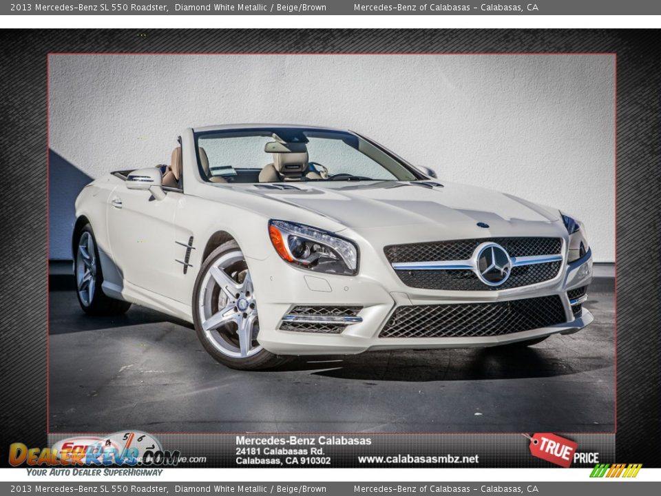 2013 Mercedes-Benz SL 550 Roadster Diamond White Metallic / Beige/Brown Photo #1