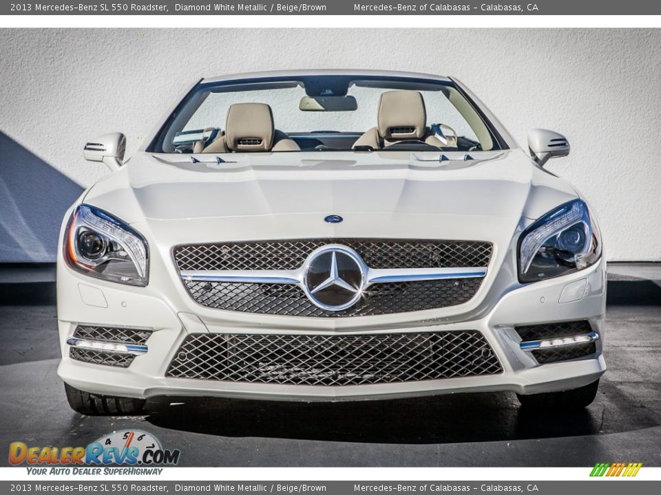 2013 Mercedes-Benz SL 550 Roadster Diamond White Metallic / Beige/Brown Photo #2