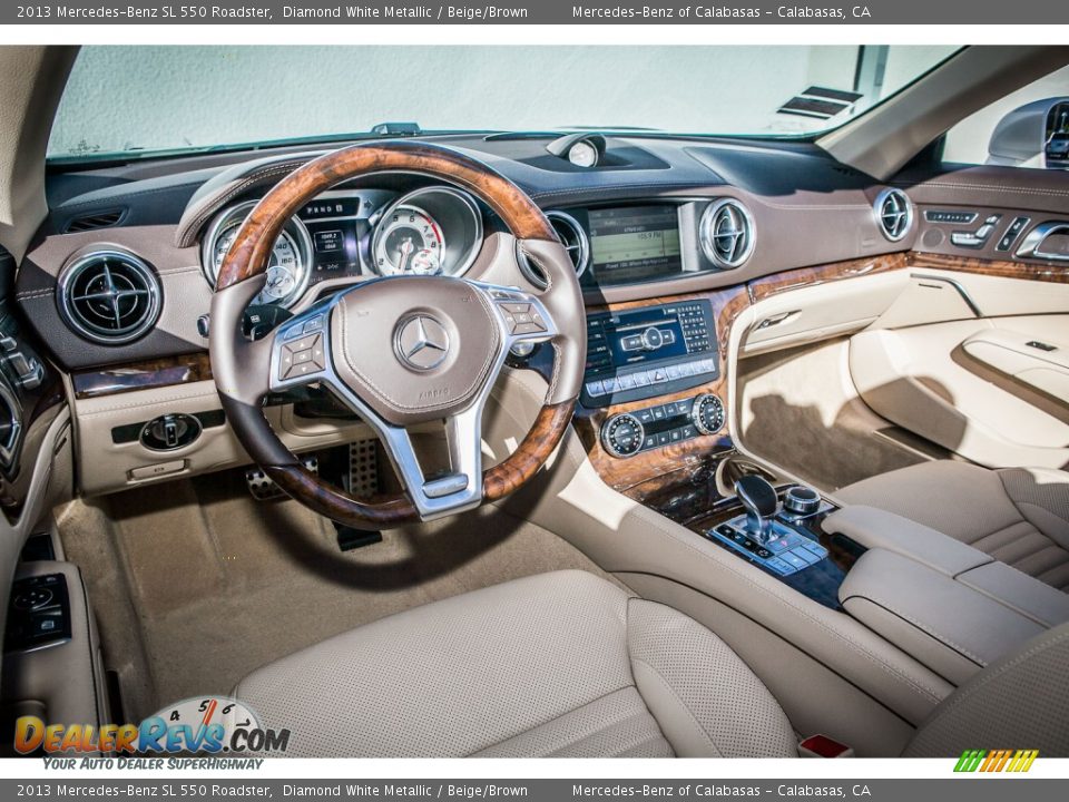 2013 Mercedes-Benz SL 550 Roadster Diamond White Metallic / Beige/Brown Photo #4