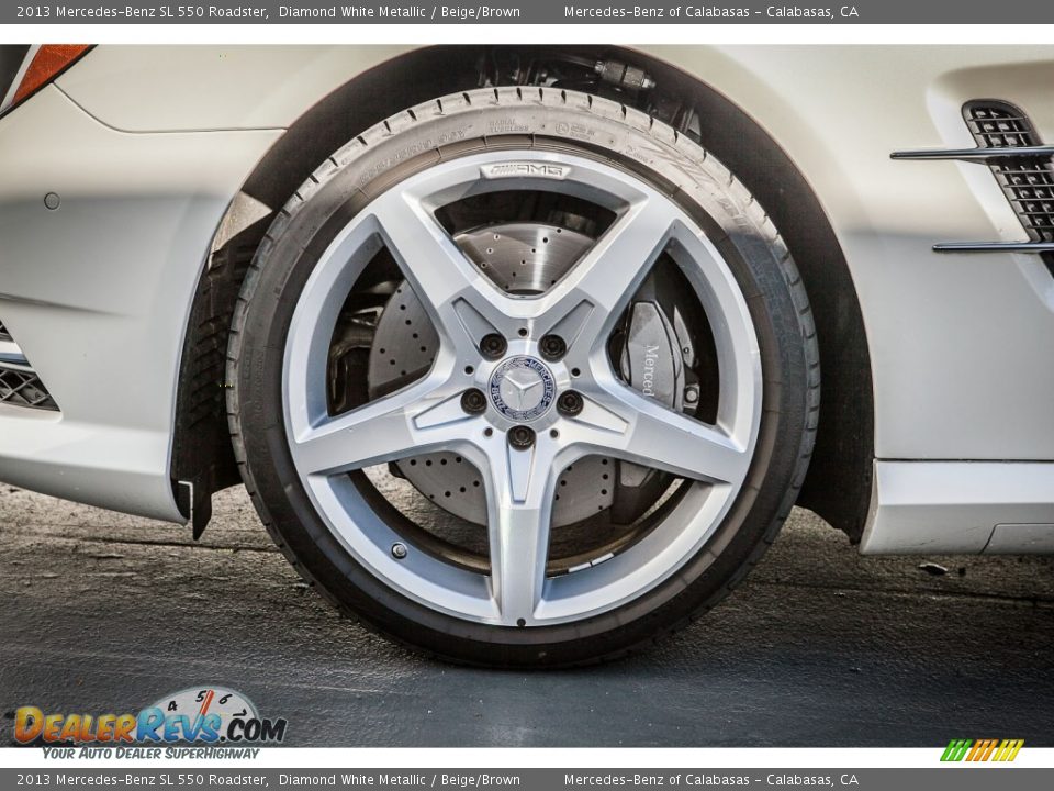 2013 Mercedes-Benz SL 550 Roadster Diamond White Metallic / Beige/Brown Photo #8
