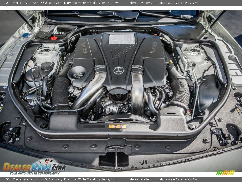2013 Mercedes-Benz SL 550 Roadster Diamond White Metallic / Beige/Brown Photo #9