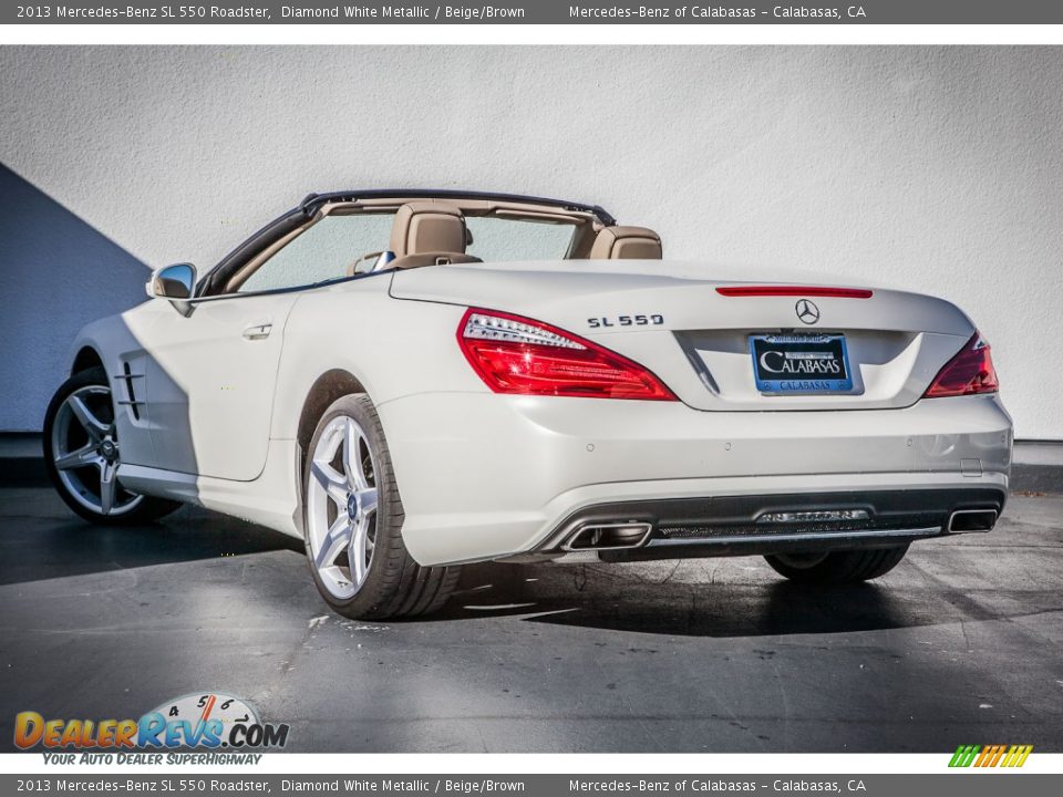 2013 Mercedes-Benz SL 550 Roadster Diamond White Metallic / Beige/Brown Photo #10