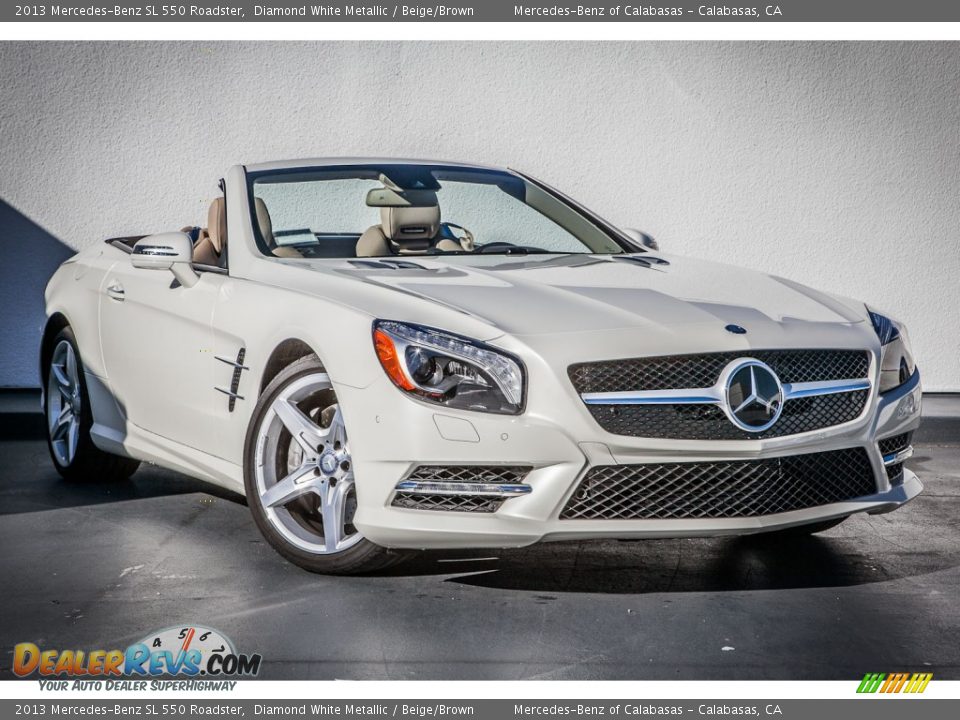2013 Mercedes-Benz SL 550 Roadster Diamond White Metallic / Beige/Brown Photo #12