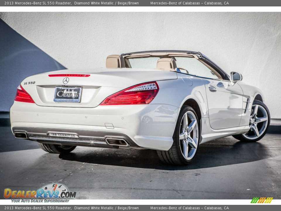 2013 Mercedes-Benz SL 550 Roadster Diamond White Metallic / Beige/Brown Photo #14