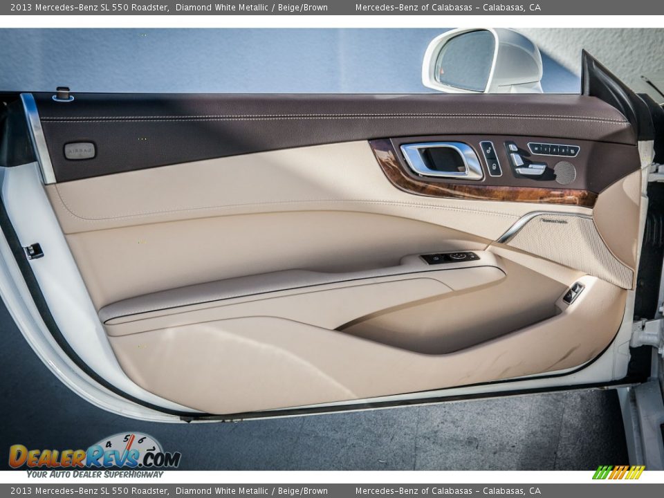 2013 Mercedes-Benz SL 550 Roadster Diamond White Metallic / Beige/Brown Photo #18