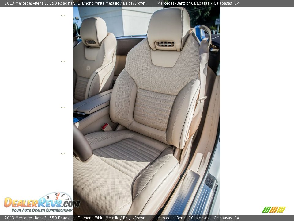 2013 Mercedes-Benz SL 550 Roadster Diamond White Metallic / Beige/Brown Photo #21