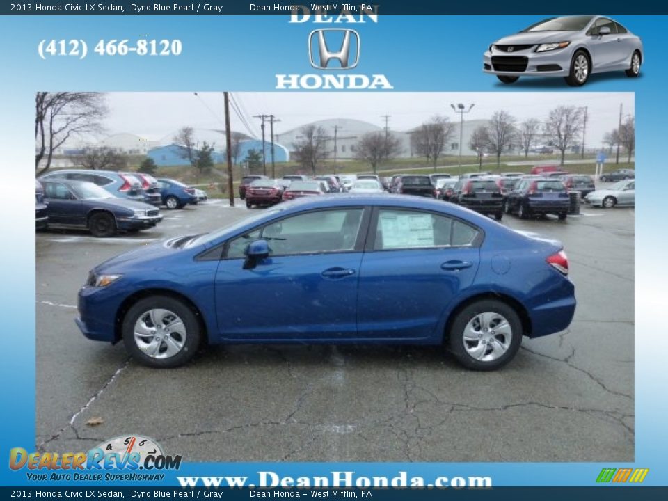 2013 Honda Civic LX Sedan Dyno Blue Pearl / Gray Photo #1