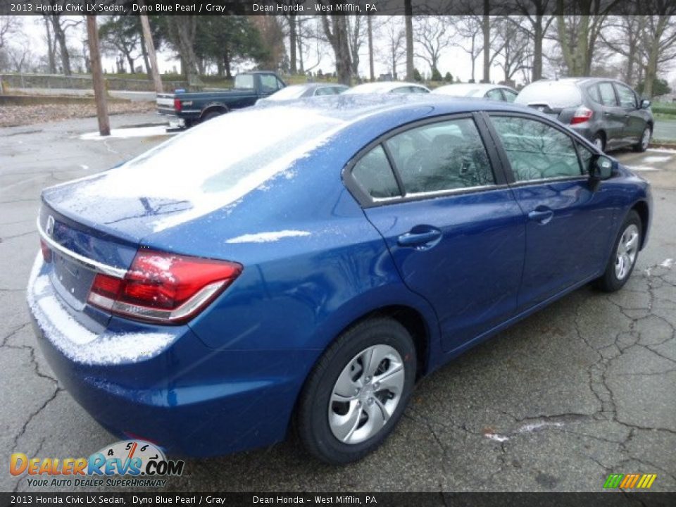 2013 Honda Civic LX Sedan Dyno Blue Pearl / Gray Photo #4