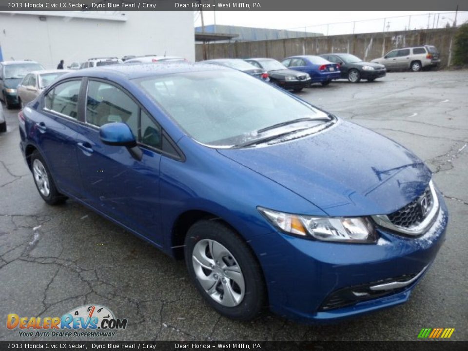 2013 Honda Civic LX Sedan Dyno Blue Pearl / Gray Photo #6