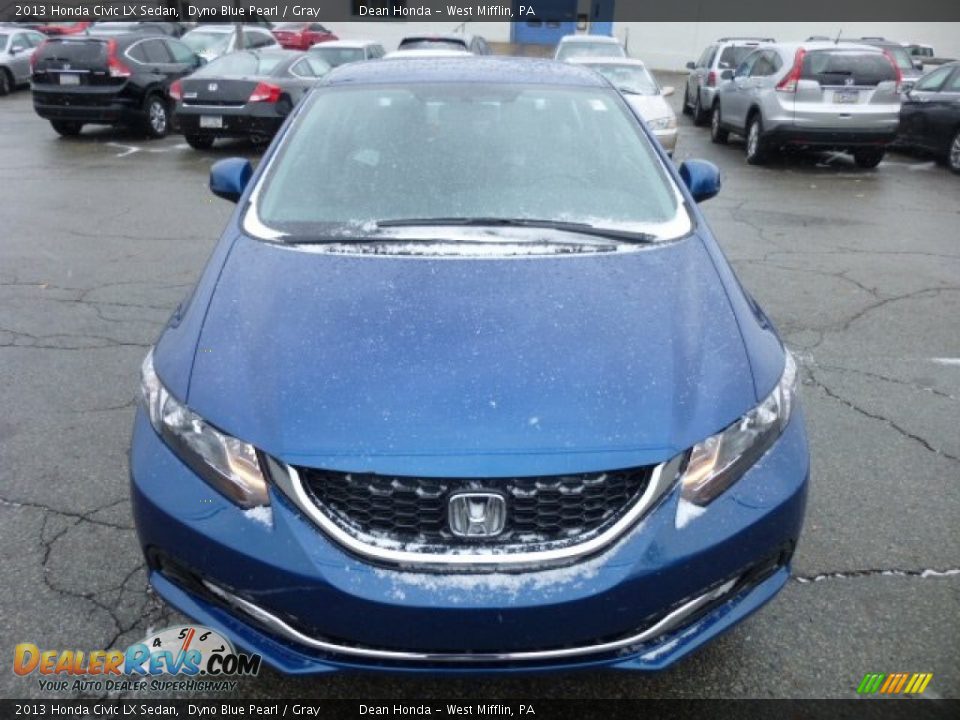 2013 Honda Civic LX Sedan Dyno Blue Pearl / Gray Photo #9