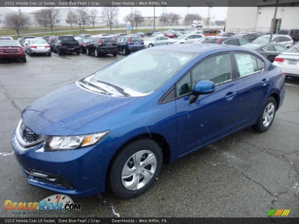 2013 Honda Civic LX Sedan Dyno Blue Pearl / Gray Photo #10