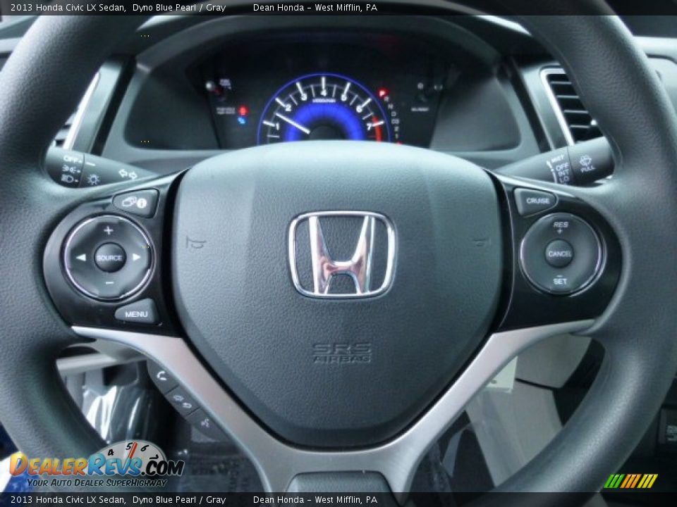 2013 Honda Civic LX Sedan Dyno Blue Pearl / Gray Photo #18