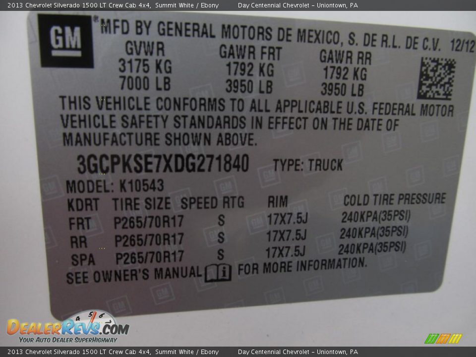 2013 Chevrolet Silverado 1500 LT Crew Cab 4x4 Summit White / Ebony Photo #19