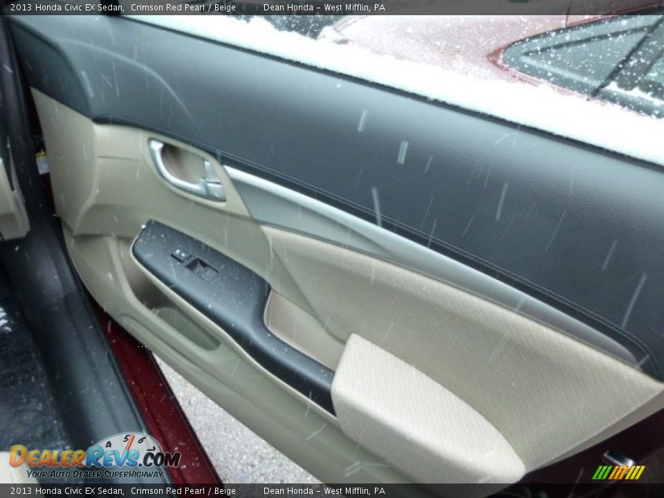 2013 Honda Civic EX Sedan Crimson Red Pearl / Beige Photo #5