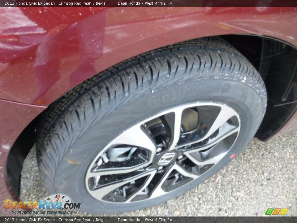 2013 Honda Civic EX Sedan Crimson Red Pearl / Beige Photo #9