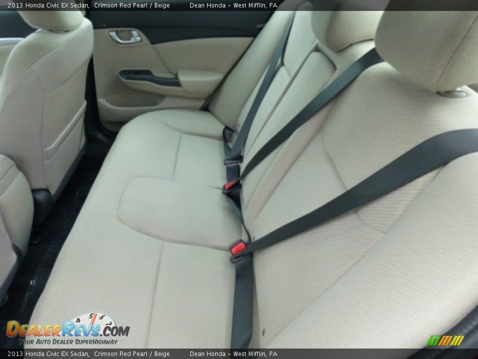 2013 Honda Civic EX Sedan Crimson Red Pearl / Beige Photo #11