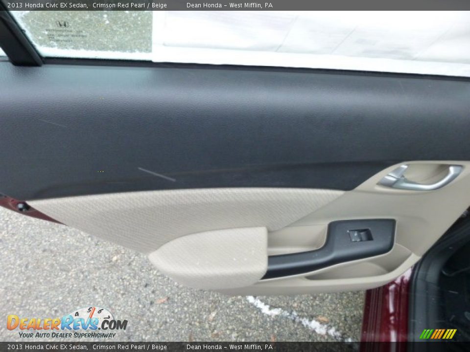 2013 Honda Civic EX Sedan Crimson Red Pearl / Beige Photo #13