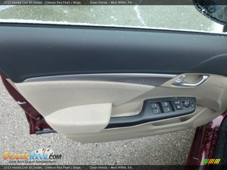 2013 Honda Civic EX Sedan Crimson Red Pearl / Beige Photo #14
