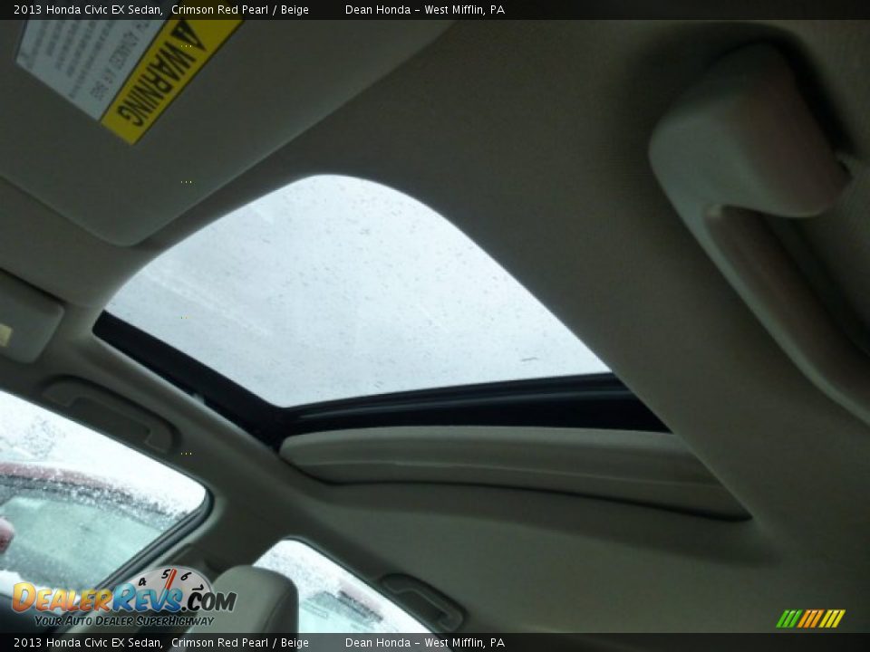 2013 Honda Civic EX Sedan Crimson Red Pearl / Beige Photo #15