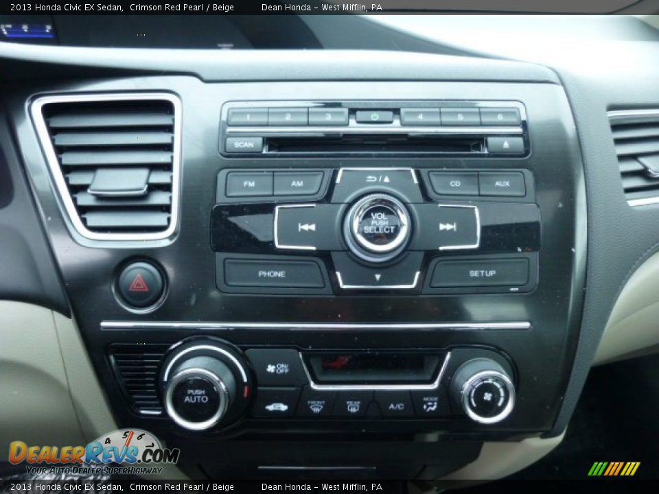 2013 Honda Civic EX Sedan Crimson Red Pearl / Beige Photo #19