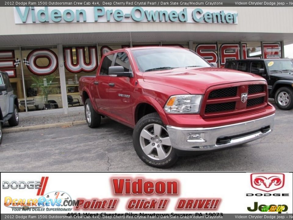 2012 Dodge Ram 1500 Outdoorsman Crew Cab 4x4 Deep Cherry Red Crystal Pearl / Dark Slate Gray/Medium Graystone Photo #1