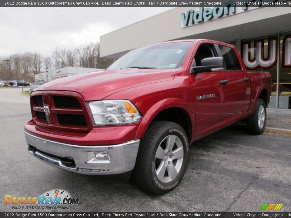 2012 Dodge Ram 1500 Outdoorsman Crew Cab 4x4 Deep Cherry Red Crystal Pearl / Dark Slate Gray/Medium Graystone Photo #2