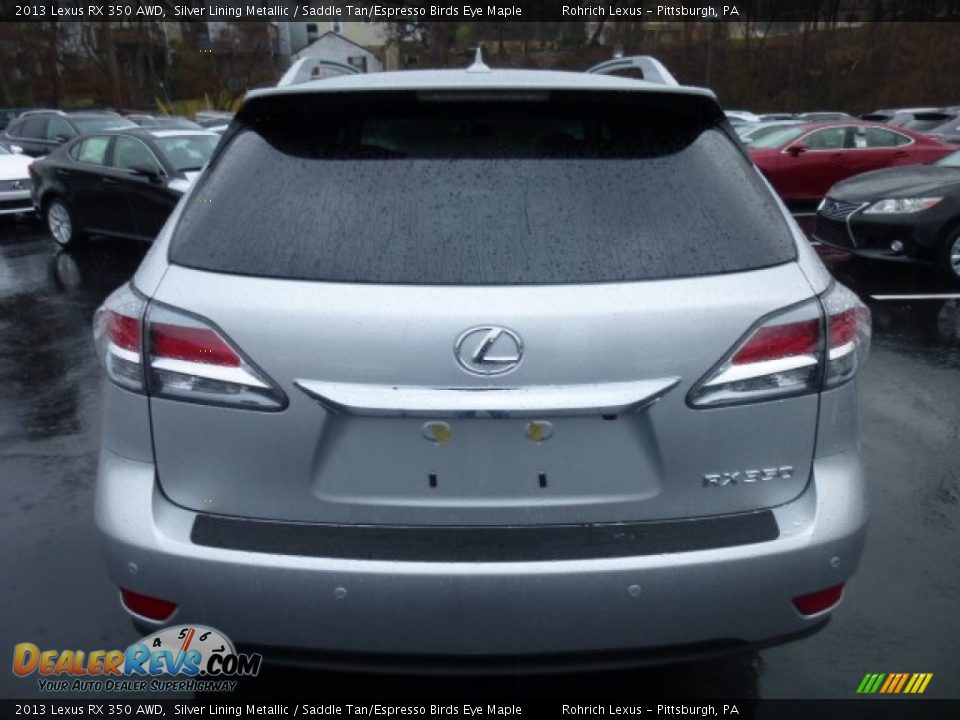 2013 Lexus RX 350 AWD Silver Lining Metallic / Saddle Tan/Espresso Birds Eye Maple Photo #3