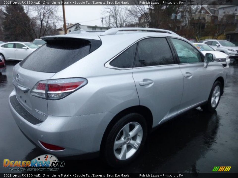 2013 Lexus RX 350 AWD Silver Lining Metallic / Saddle Tan/Espresso Birds Eye Maple Photo #4