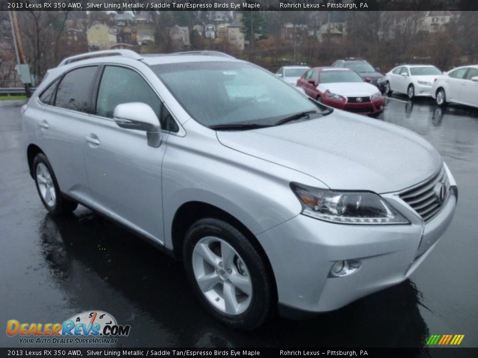 2013 Lexus RX 350 AWD Silver Lining Metallic / Saddle Tan/Espresso Birds Eye Maple Photo #5