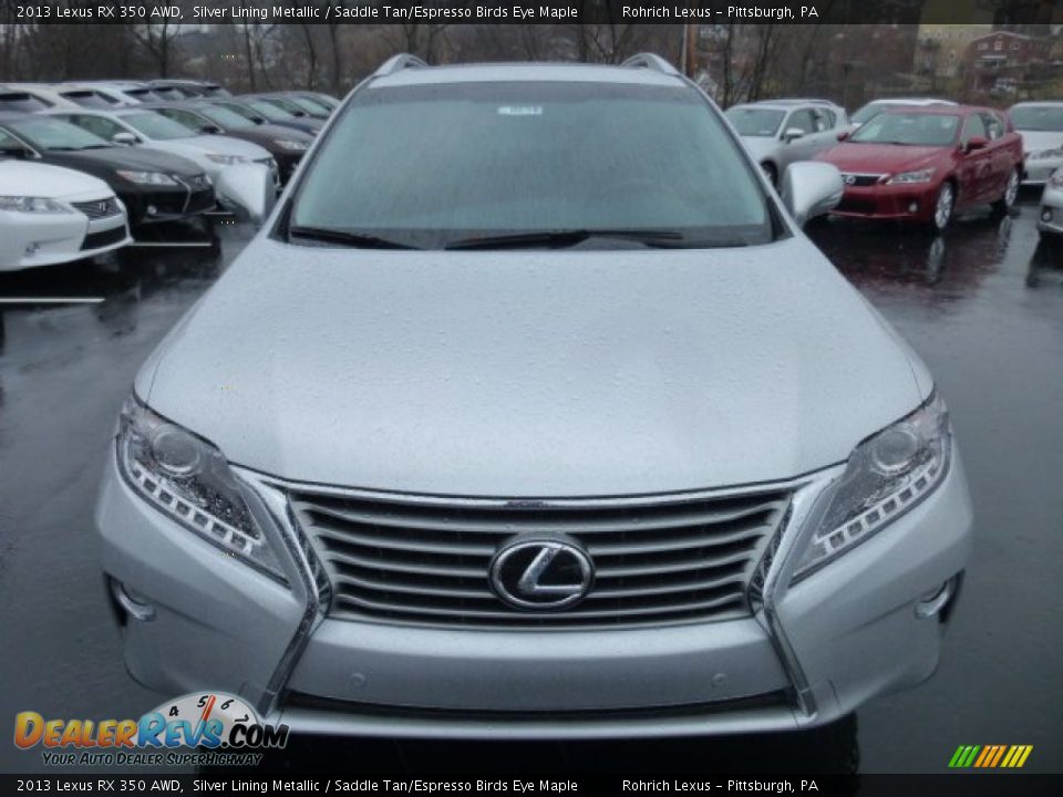 2013 Lexus RX 350 AWD Silver Lining Metallic / Saddle Tan/Espresso Birds Eye Maple Photo #6