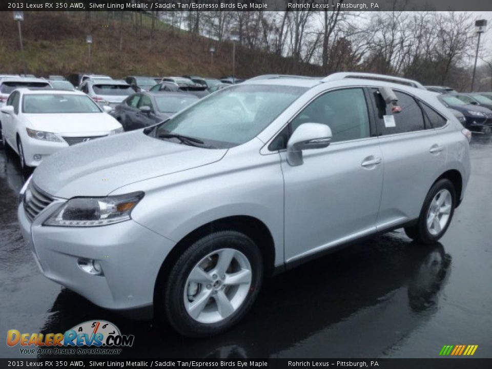 2013 Lexus RX 350 AWD Silver Lining Metallic / Saddle Tan/Espresso Birds Eye Maple Photo #7