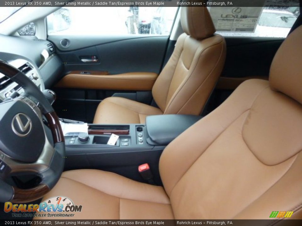2013 Lexus RX 350 AWD Silver Lining Metallic / Saddle Tan/Espresso Birds Eye Maple Photo #9