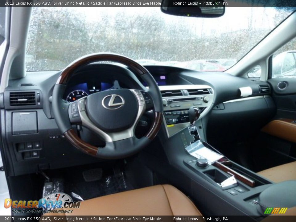 2013 Lexus RX 350 AWD Silver Lining Metallic / Saddle Tan/Espresso Birds Eye Maple Photo #11