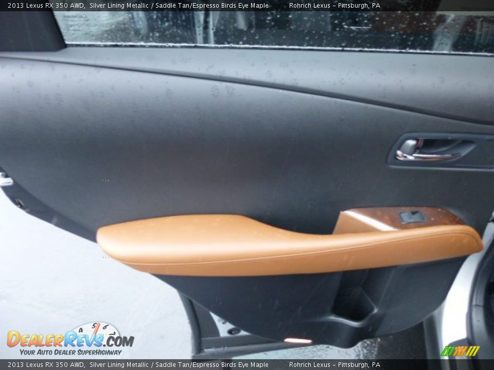 2013 Lexus RX 350 AWD Silver Lining Metallic / Saddle Tan/Espresso Birds Eye Maple Photo #12