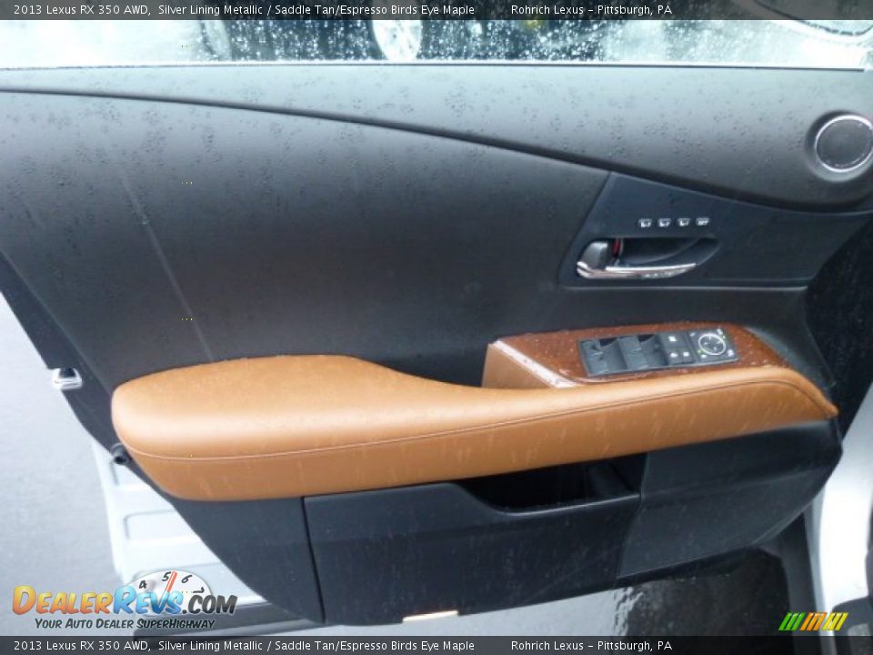 2013 Lexus RX 350 AWD Silver Lining Metallic / Saddle Tan/Espresso Birds Eye Maple Photo #13