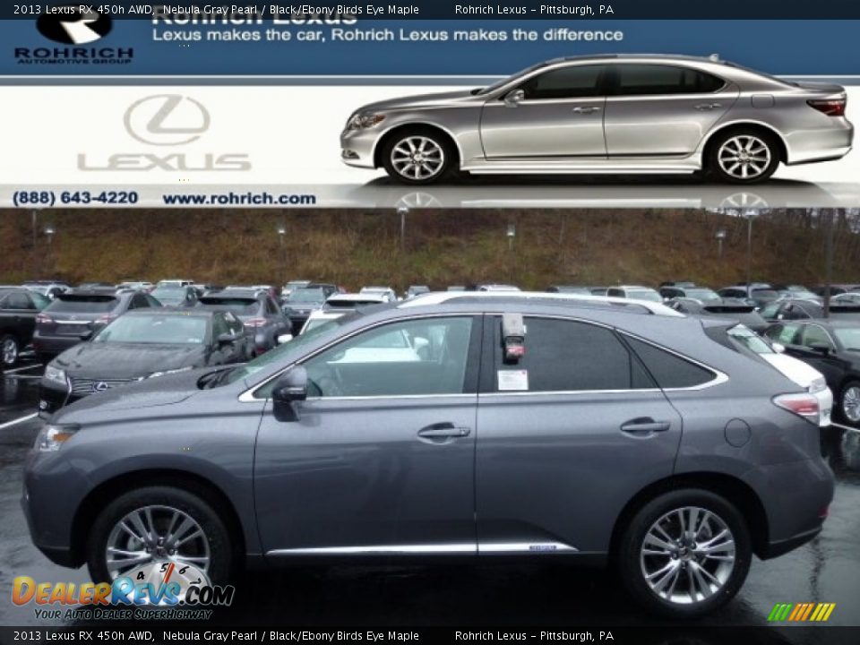 2013 Lexus RX 450h AWD Nebula Gray Pearl / Black/Ebony Birds Eye Maple Photo #1