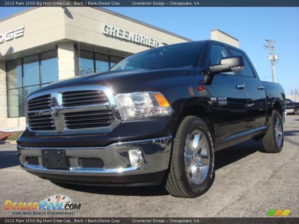 2013 Ram 1500 Big Horn Crew Cab Black / Black/Diesel Gray Photo #1