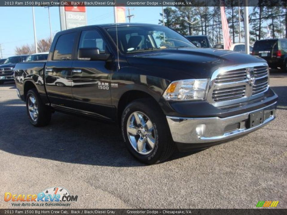 2013 Ram 1500 Big Horn Crew Cab Black / Black/Diesel Gray Photo #3